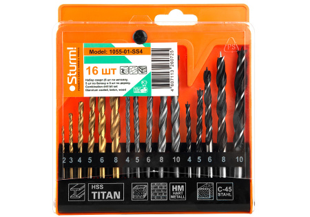 Набор сверл универсальный Sturm 1055-01-SS4