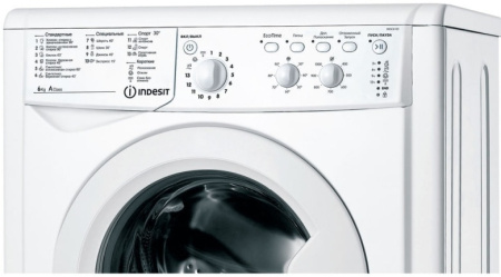 Стиральная машина с фронтальной загрузкой Indesit IWSC 6105 UZ, Max загрузка - 6кг, Max отжим - 1 000об/мин., цвет Белый