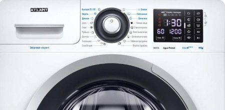 Стиральная машина с фронтальной загрузкой Атлант 80С1214-01, Max загрузка - 8кг, Max отжим - 1 200об/мин., цвет Белый