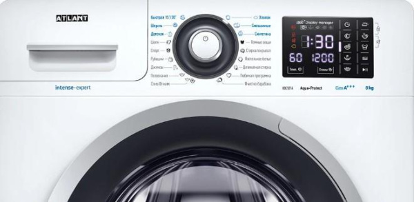 Стиральная машина с фронтальной загрузкой Атлант 80С1214-01, Max загрузка - 8кг, Max отжим - 1 200об/мин., цвет Белый
