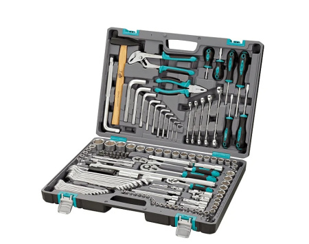 Набор инструментов STELS 1/2",3/8", 1/4", CrV, пластиковый кейс 142 предм.