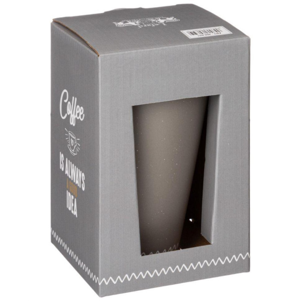 Кружка Lefard Coffemania с силик. крышкой серая 390 мл 260-651