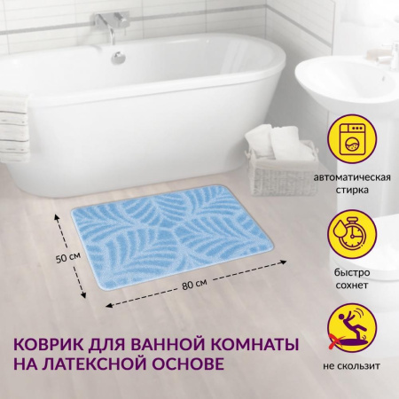 Коврик Shahintex Актив icarpet 50*80 001 голубой 11 890757