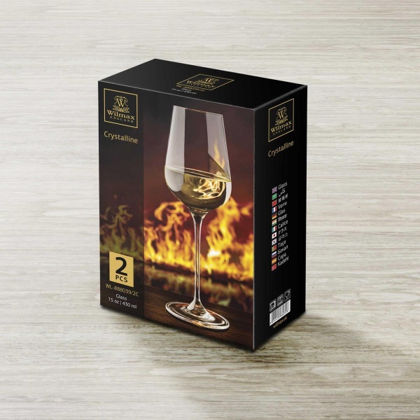 Набор бокалов для вина Wilmax Cristalline 2 пр. 430 мл WL-888039/2C