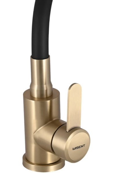 Смеситель Wisent для кухни гибкий W740333Y-2 Черный 