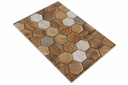 Коврик Shahintex влаговпитывающий Digital Print Соты Дерево с мрамором 50х80