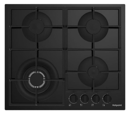 Встраиваемая варочная панель Газовая Hotpoint HG 62FA/BK, 58,5 см, цвет Чёрный
