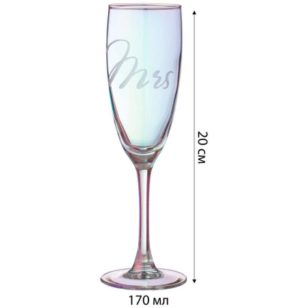 Набор бокалов для шампанского Lefard Мистер и миссис 2 пр. 170 мл 194-894