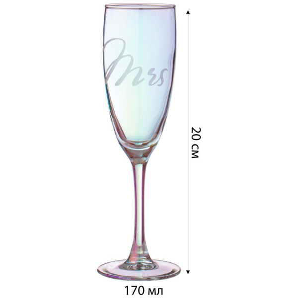 Набор бокалов для шампанского Lefard Мистер и миссис 2 пр. 170 мл 194-894