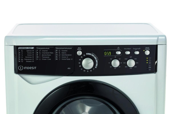 Стиральная машина с фронтальной загрузкой Indesit EWUD 4105 BK CIS, Max загрузка - 4кг, Max отжим - 1 000об/мин., цвет Белый