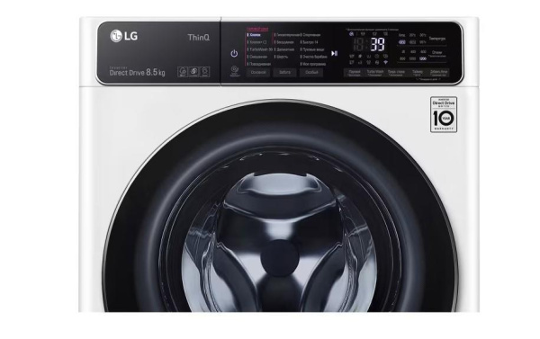 Стиральная машина с фронтальной загрузкой LG F2T9GW9W, Max загрузка - 8,5кг, Max отжим - 1 200об/мин., цвет Белый