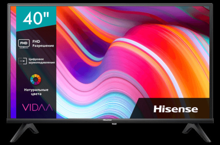  40" (102см) Телевизор Hisense 40A4K, SMART, FHD 1920x1080, Цвет Чёрный