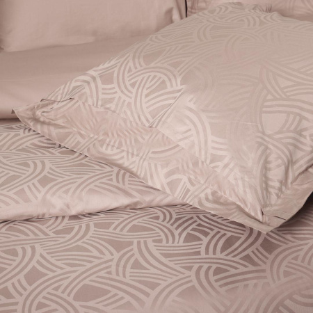 КПБ 2 сп Mona Liza Royal Радуга латте 50/70, 70/70 Сатин-Жаккард Бежевый 5438/21