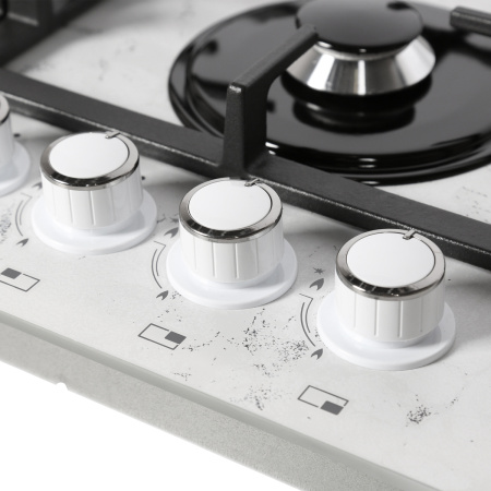 Встраиваемая варочная панель Газовая Gefest ПВГ 2232-01 Р152, 60 см, цвет Белый мрамор