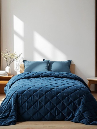 Покрывало Этель 260х240 Велюр Синий 10416644