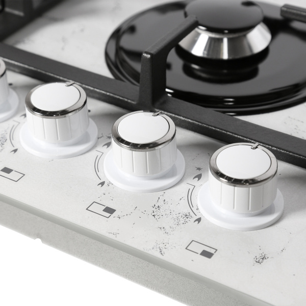 Встраиваемая варочная панель Газовая Gefest ПВГ 2232-01 Р152, 60 см, цвет Белый мрамор