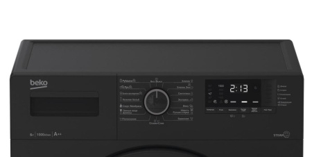 Стиральная машина с фронтальной загрузкой Beko WSRE6512ZAA, Max загрузка - 6кг, Max отжим - 1 000об/мин., цвет Чёрный