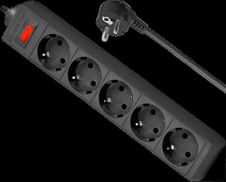 Сетевой фильтр Defender ES 1,8м (5 розеток) Black