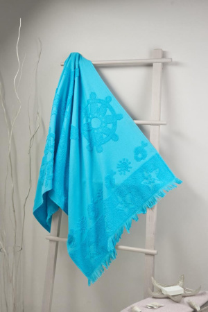 Полотенце Fine Line 70/150 Рыбки Махра Голубой 962552