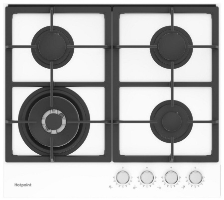 Встраиваемая варочная панель Газовая Hotpoint HGS 62F/WH, 58,5 см, цвет Белый