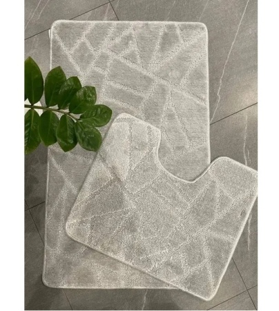Набор ковриков My Crystal Геометрия 60*100 и 50*60 светло-серый МС2-303