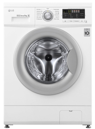 Стиральная машина с фронтальной загрузкой LG F10B8LD7, Max загрузка - 5кг, Max отжим - 1 000об/мин., цвет Белый