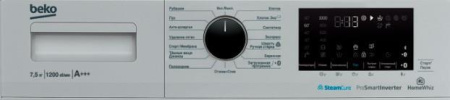 Стиральная машина с фронтальной загрузкой Beko WSPE7H616S, Max загрузка - 7,5кг, Max отжим - 1 200об/мин., цвет Серый