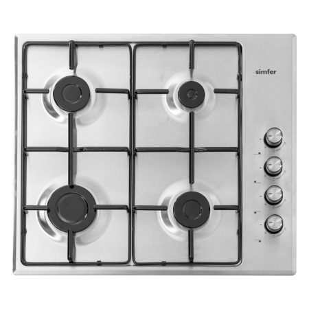 Встраиваемая варочная панель Газовая Simfer H60Q40M411, 60 см, цвет Нержавеющая сталь