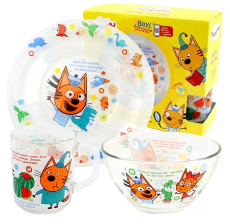 Набор посуды детский Три кота Интересные факты 310953