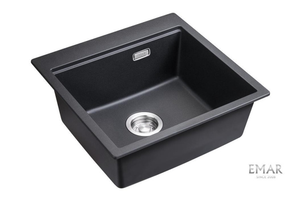 Кухонная мойка Emar EMQ-1520.Q Оникс с коландером