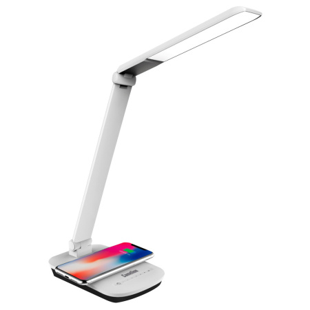 Настольный светильник Camelion KD-825 C01 (6W(380lm) 4500K сенсор/рег.ярк. 5реж. беспроводн.ЗУ) Белый