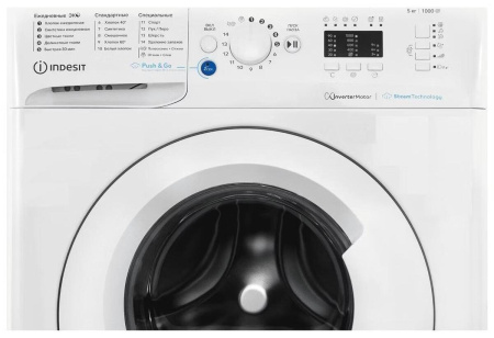 Стиральная машина с фронтальной загрузкой Indesit BWSA 5109 WWV, Max загрузка - 5кг, Max отжим - 1 000об/мин., цвет Белый
