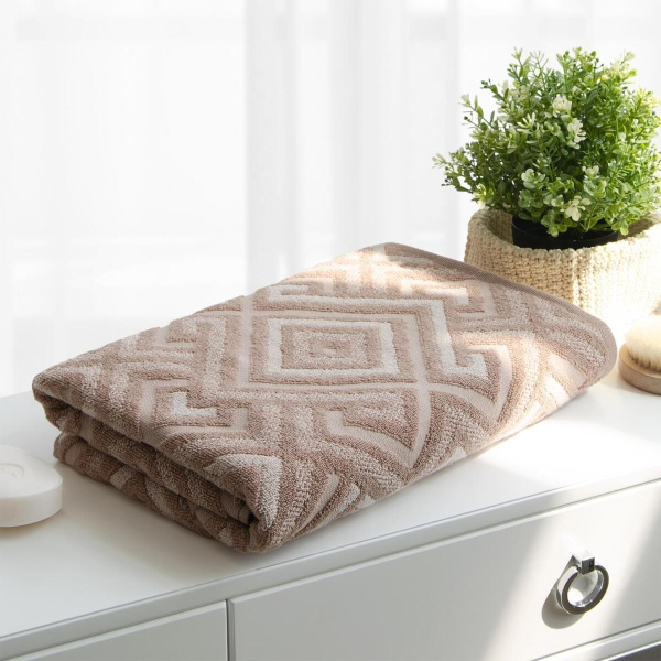 Полотенце Самойловский Текстиль 50/90 Сиена Махра Мокко/светло-бежевый 790239