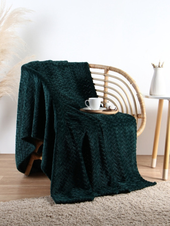 Плед Этель 200х220 Zig-zag Изумрудный 10858434