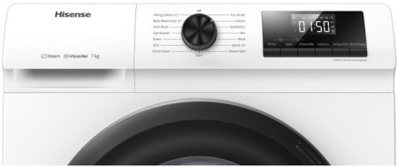 Стиральная машина с фронтальной загрузкой Hisense WFQP7012VM, Max загрузка - 7кг, Max отжим - 1 200об/мин., цвет Белый