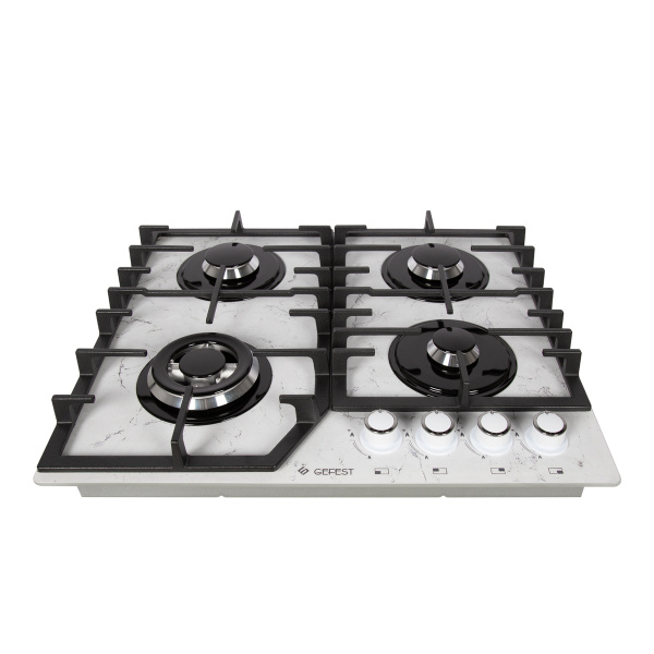 Встраиваемая варочная панель Газовая Gefest ПВГ 2232-01 Р152, 60 см, цвет Белый мрамор