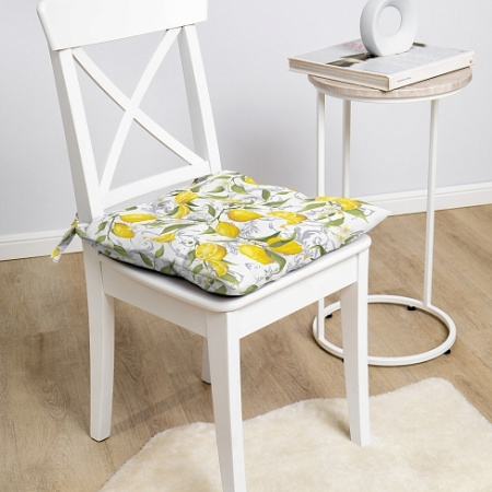 Подушка для стула Самойловский Текстиль 40/40 с тафтингом Лимонная эстетика 926796