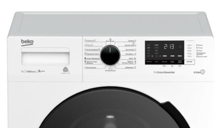 Стиральная машина с фронтальной загрузкой Beko RSPE78612W, Max загрузка - 7кг, Max отжим - 1 200об/мин., цвет Белый