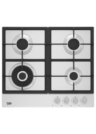 Встраиваемая варочная панель Газовая Beko BHGM6422K5WW, 58 см, цвет Белый