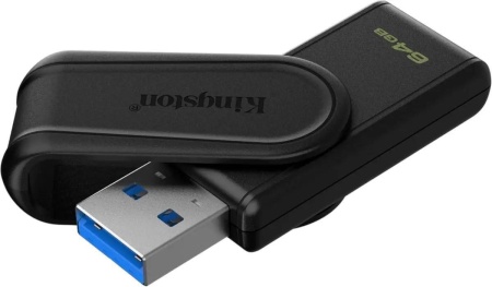 USB накопитель 64Gb USB3.2 Kingston DataTraveler Exodia S Black