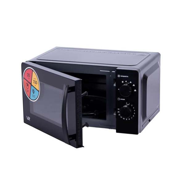 Микроволновая печь VR M20M02B, цвет Чёрный, 20 л.