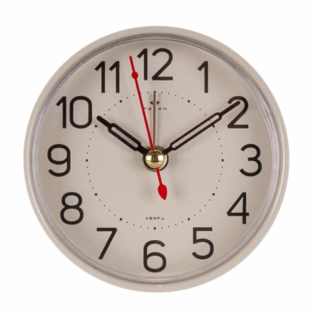 Будильник Рубин Классика d-8см бежевый В7-023 