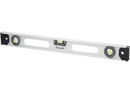 Уровень алюминиевый MATRIX "Рельс" 400 мм, 3 глазка (1 пов.)