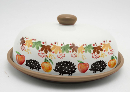 Блюдо Prima Collection Ежики в лесу 23 см для блинов с крышкой HC604R-C1