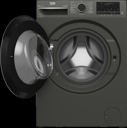 Стиральная машина с фронтальной загрузкой Beko B3WFR572AB, Max загрузка - 7кг, Max отжим - 1 200об/мин., цвет Серый