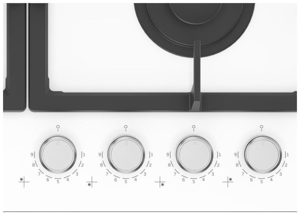 Встраиваемая варочная панель Газовая Hotpoint HGS 62F/WH, 58,5 см, цвет Белый