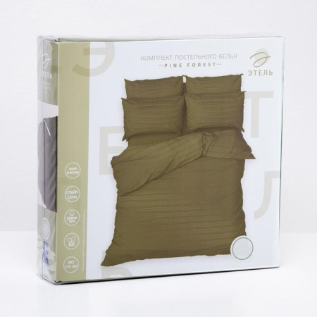 КПБ Евро Этель Pine forest 70/70 без простыни Страйп-сатин 5752246