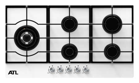 Встраиваемая варочная панель Газовая ATL 4 TB 90 WH MSTGF, 90 см, цвет Белый