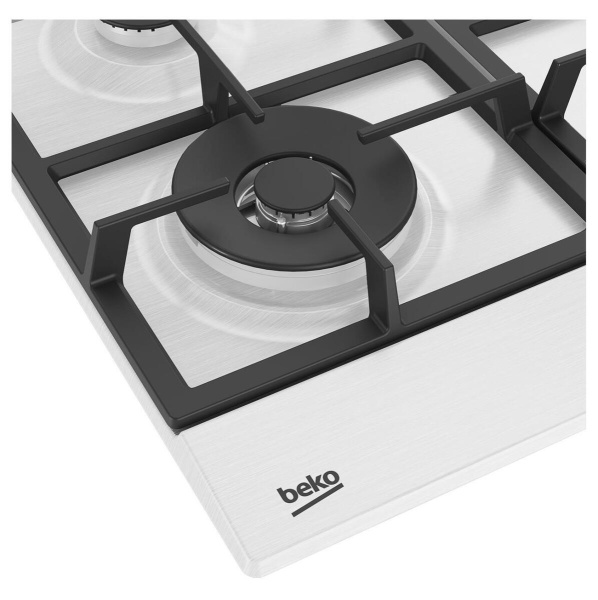 Встраиваемая варочная панель Газовая Beko BHGM6422K5WW, 58 см, цвет Белый