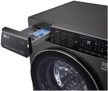 Стиральная машина с фронтальной загрузкой LG F2T9GW9P, Max загрузка - 8,5кг, Max отжим - 1 200об/мин., цвет Чёрный